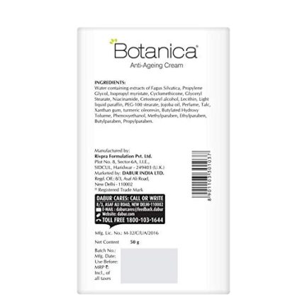 Botanica Anti-Ageing Cream – 50g | Controls Wrinkles & Fine Lines | Non-Comedogenic & Lightweight | Hydrating & Firming Formula for Youthful Skin - Image 8