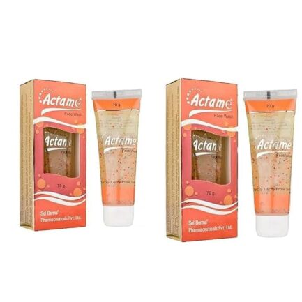 Actame Face Wash 70gm (R) Pack of 2 | Deep Cleansing & Oil Control | Refreshes and Purifies Skin | Suitable for Acne-Prone and Oily Skin