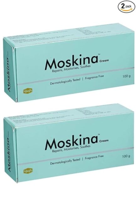 Moskina Moisturizer Cream | Deep Hydration for Dry & Sensitive Skin | Non-Greasy Daily Skin Cream | 100g x 2 Pack