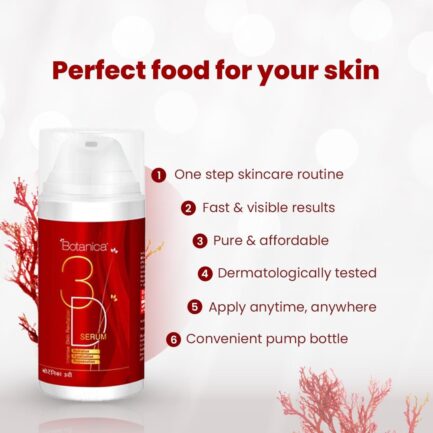 Botanica 3D Face Serum – Intense Revitalizer with Niacinamide & Glycerine | Reduces Dryness, Pigmentation & Fine Lines | Hydrating & Rejuvenating Serum – 30ml - Image 6