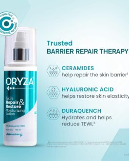 Alembic Oryza Lotion 100ml  | Hydrating Lotion for Dry & Sensitive Skin | Long-Lasting Moisturizer for Face & Body | Skin Barrier Repair | For Men & Women – Pack of 1