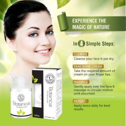 Botanica Anti-Ageing Cream – 50g | Controls Wrinkles & Fine Lines | Non-Comedogenic & Lightweight | Hydrating & Firming Formula for Youthful Skin - Image 6