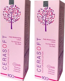 Cerasoft Moisturising Lotion – 100ml (Pack of 2) | Daily Hydration for Normal to Dry Skin | Non-Greasy, Fragrance-Free Body Lotion | Soothing & Skin Barrier Repair