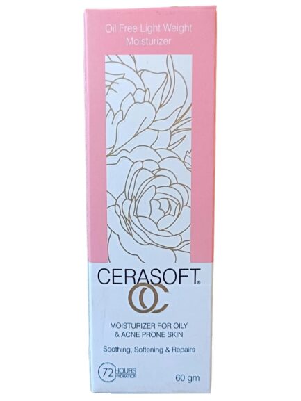 Cerasoft OC Moisturiser Cream – 60g | Lightweight Oil-Control Moisturizer | Non-Greasy & Hydrating | For Oily to Combination Skin