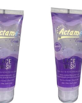 Actame Eva Face Wash 70gm Pack of 2 | For Oily & Acne-Prone Skin | AM/PM Daily Use | Deep Cleansing & Oil Control | Gentle Refreshing Formula