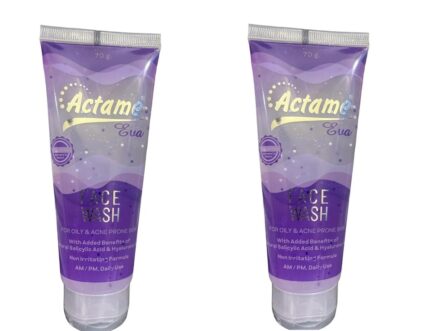 Actame Eva Face Wash 70gm Pack of 2 | For Oily & Acne-Prone Skin | AM/PM Daily Use | Deep Cleansing & Oil Control | Gentle Refreshing Formula