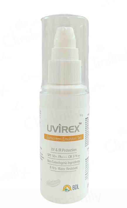 UVIREX SPF 50+ PA+++ Emulsion Sunscreen Gel | 8-Hour Water-Resistant | Non-Comedogenic & Oil-Free | 50gm - Image 4