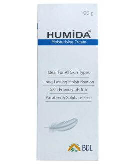 HUMIDA Moisturizing Cream | Deep Hydration for Dry & Sensitive Skin | With Glycerin, Shea Butter & Aloe Vera | Dermatologist Recommended | 100g
