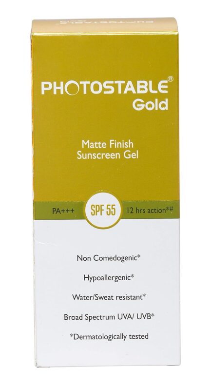 Photostable Gold Sunscreen Gel SPF 55 | Broad Spectrum UVA/UVB Protection | Oil-Free, Matte Finish Gel for Normal to Oily Skin | Dermatologist Recommended | 50g - Image 5