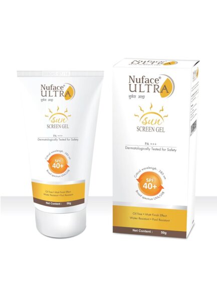 Nu-face Ultra Sunscreen Gel SPF 40+++ | Oil-Free, Water-Resistant Broad Spectrum Sun Protection | Lightweight Matte Finish | For All Skin Types | 50g