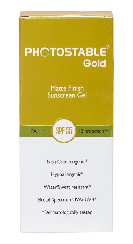 Photostable Gold Sunscreen Gel SPF 55 | Broad Spectrum UVA/UVB Protection | Oil-Free, Matte Finish Gel for Normal to Oily Skin | Dermatologist Recommended | 50g - Image 2