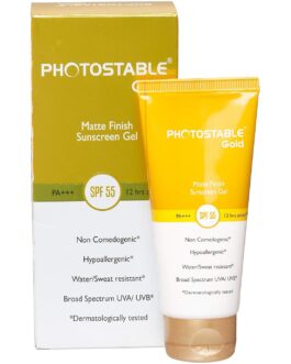 Photostable Gold Sunscreen Gel SPF 55 | Broad Spectrum UVA/UVB Protection | Oil-Free, Matte Finish Gel for Normal to Oily Skin | Dermatologist Recommended | 50g
