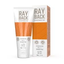 RayBack Sunscreen Gel SPF 50+ | With IR Protection | Broad-Spectrum UVA/UVB Shield | Oil-Free, Paraben-Free | For All Skin Types | 50gm