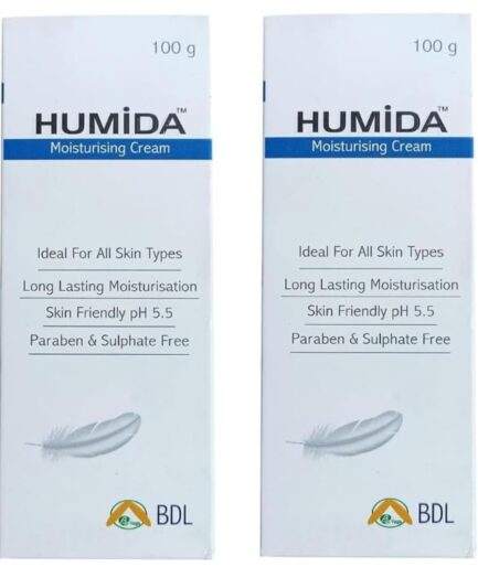 HUMIDA Moisturizing Cream | Deep Hydration for Dry & Sensitive Skin | Non-Greasy, Dermatologist Recommended | 100g Pack of 2